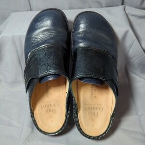 Finn Comfort Shoes Amalfi Clogs Womens Sz 7.5 Wide Leather Brown Made in Germany